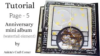 how to add waterfall element to scrapbook page | anniversary album tutorial part 5 | ribbon closure