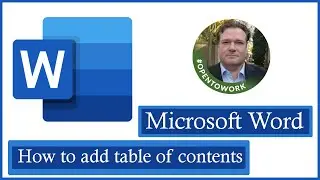 how to  add table of contents in Word