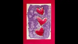 Easy watercolor Valentine's Day card