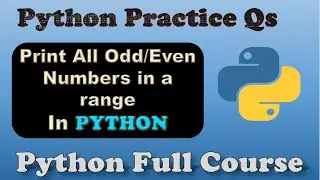 Python Program to Print All Odd Numbers in a Range | Python  Programming.