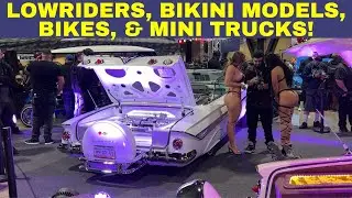 Lowrider Magazine Super Show 2023 Los Angeles - TRICKED OUT Lowriders, BIKINI Models, & MINI Trucks!