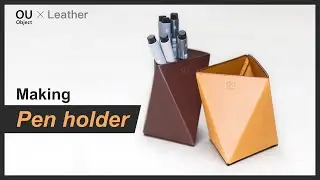 Leather | How to make a geometric pen holder / pen stand/DIY / PDF pattern