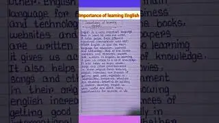 Importance of learning English!! paragraph on learning English!!