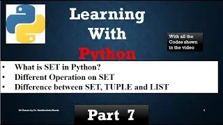 [2022] What is a SET in Python | Properties of SET | | Different operations on SET|| Part 7