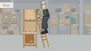 Техника безопасности на складе 5 ч. - Запрещено лазить на стеллажи без лестницы!