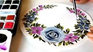 #howtopaint #easy #watercolorflorals wreath| #floralpainting| #stepbystep #tutorial for beginners