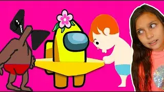 ЧТО В ТРУСАХ AMONG US и СИРЕНОГОЛОВОГО? МОГУТ ЛИ ЗАБАНИТЬ ЭТОТ РОЛИК? Brain Wash Just Draw Валеришка