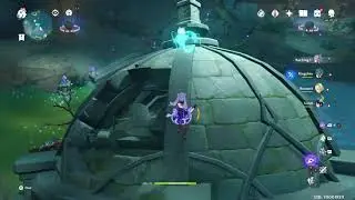 Segundo Puzzle electro Cueva Isla Tsurumi buscando las plumas moradas cima Shirikoro Genshin Impact