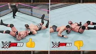 WWE 2K19 VS WWE 2K18 Gameplay/Animations Comparison!!