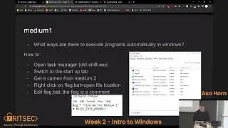 Week 2: Intro to Windows Demo Walkthrough - Asa Horn