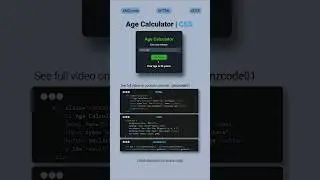 Age Calculator | CSS Tips and Tricks 🔥 