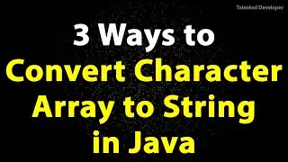 Java Program to Convert Character Array to String