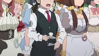 Where is she putting that cup full of tea???? | Akiba Maid War | アキバ冥途戦争
