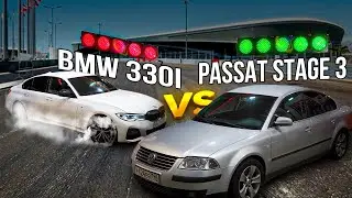 СТАРИЧОК Passat b5 ПРОТИВ BMW 330i + САМЫЙ БЫСТРЫЙ 1.4 TSI Stage2