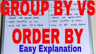 Group By vs Order By|Difference between Group By and Order By|Group By and Order By difference