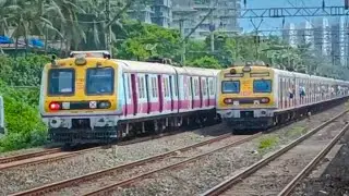 Very Dangerous Overtaking Mumbai Local Trains VS Panchavati SF Express | Powerful Indian Trains