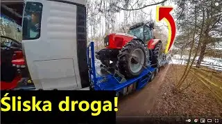 Ciężarówka z ciągnikami Arbos 3055 👉Śliska droga!👉Wąski wjazd👉Wyjadę na szosę tyłem👉 [Korbanek]
