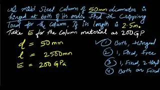 Columns and Struts Numericals- When both ends are Hinged