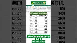 Running Calculation in Excel | Creative Tricks | #shorts #excel #education #students