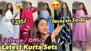 Latest AMAZON Kurta Sets😍College / Office wear fashion haul #amazonfinds #kurtaset #collegekurtis