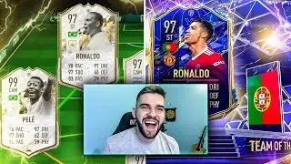 FINALMENTE* TIREI o CR7 TOTY e o RONALDO ICON MOMENTS NO FUT DRAFT!!! FIFA 22