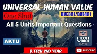 Universal Human Values (UHV) All 5 Units Important Questions for AKTU Exam BVE301/401 B.Tech 2nd Yr!