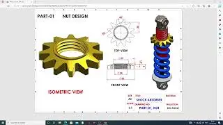 SKETCH SHOCK ABSORBER ASSEMBLY// PART-01, NUT DESIGN