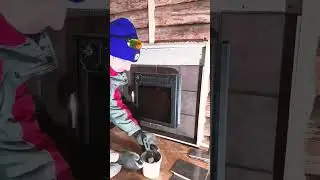 Отделка портала банной печи #печьвбане #баня #порталпечи