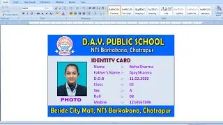 Identity Card Design in MS Word | How to design Student ID Card in MS Word | ID card design tutorial