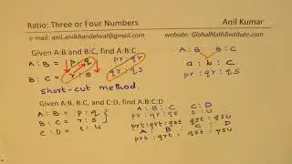 Ratio with three or four numbers A:B:C:D Shortcut Trick SSC GCSE SAT