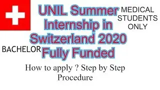 UNIL Summer Internship in Switzerland 2020 Fully Funded
