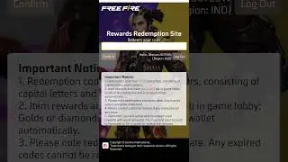 Free fire today's redeem code | free fire redemption site code | FF redemption code | FF redeem code