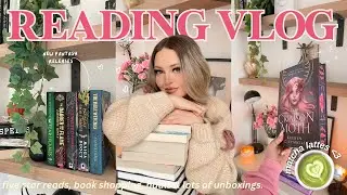 READING VLOG ♡ a five star romantasy, book-shopping, hollister haul & more! 🎀✨🍵📖