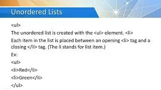 Introduction To HTML #8 - Lists & There types