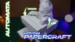 How to make Automata Cat from paper (moving toy from paper tutorial)