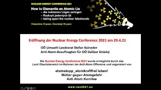 NEC2021 – Eröffnung durch OÖ Landesrat Stefan Kaineder und OÖ Anti-Atom-Beauftragten Dalibor Strasky