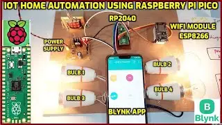 IOT Home Automation Using Raspberry Pi Pico & ESP8266 WiFi With Blynk App Monitoring