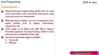 Object oriented Programming(OOP) - Java Programming