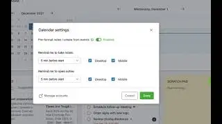 Customize calendar event notifications settings in Evernote