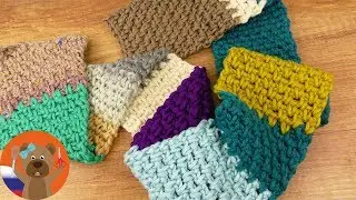 Шарф крючком из остатков пряжи | Красивый шарф из остатков пряжи быстро и легко вяжем сами