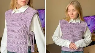 Crochet Drawstring VEST | Master class for beginners