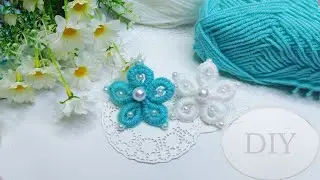 DIY 🌺 Цветы из пряжи 🌺 Hand Embroidery Amazing Trick | Easy Woolen Flower | Flores con tenedor