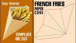 Easiest Way to create a French fries Cone out of Paper | Origami Cone Template / Die cut Tutorial