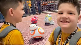 CALEB Builds a DROID ROBOT in Galaxy's EDGE! Disney Family Day at DisneyWorld! Racing DROIDS