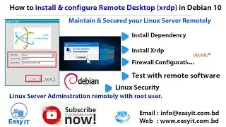 How to install & Configure Remote Desktop ( Xrdp ) in Debian 10 | Easy IT