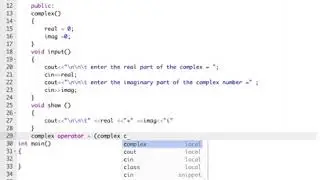 complex number addition using binary operator + overloading in c++