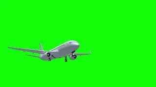 Airplane flying green screen effect video