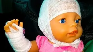 Играем в доктора Кукла Беби Бон упала Доктор Настюшева Игры для девочек едем на машине в путешествие