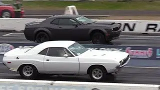 Dodge Demon vs Old School Muscle Cars - drag racing