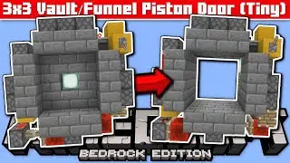 Minecraft Bedrock - 3x3 VAULT / FUNNEL DOOR ( EASY ) ( Tutorial ) MCPE,Xbox,PS4,Windows,Switch